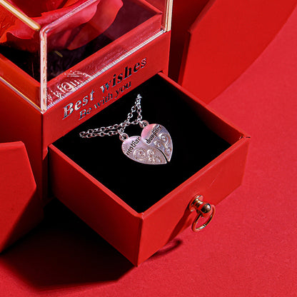 Eternal Rose Apple Gift Box Women Necklace Valentine's Day Wedding Jewelry