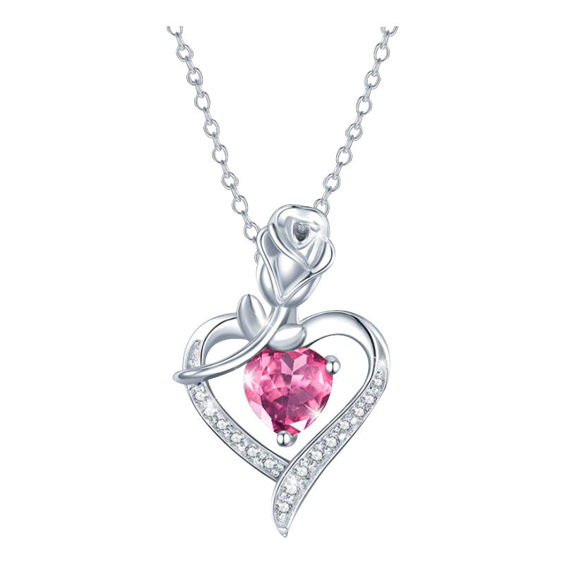 Eternal Rose Apple Gift Box Women Necklace Valentine's Day Wedding Jewelry