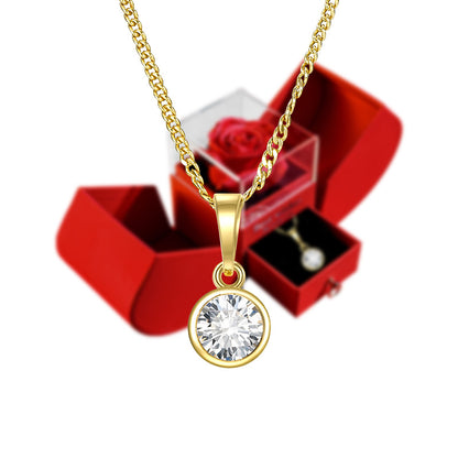 Eternal Rose Apple Gift Box Women Necklace Valentine's Day Wedding Jewelry